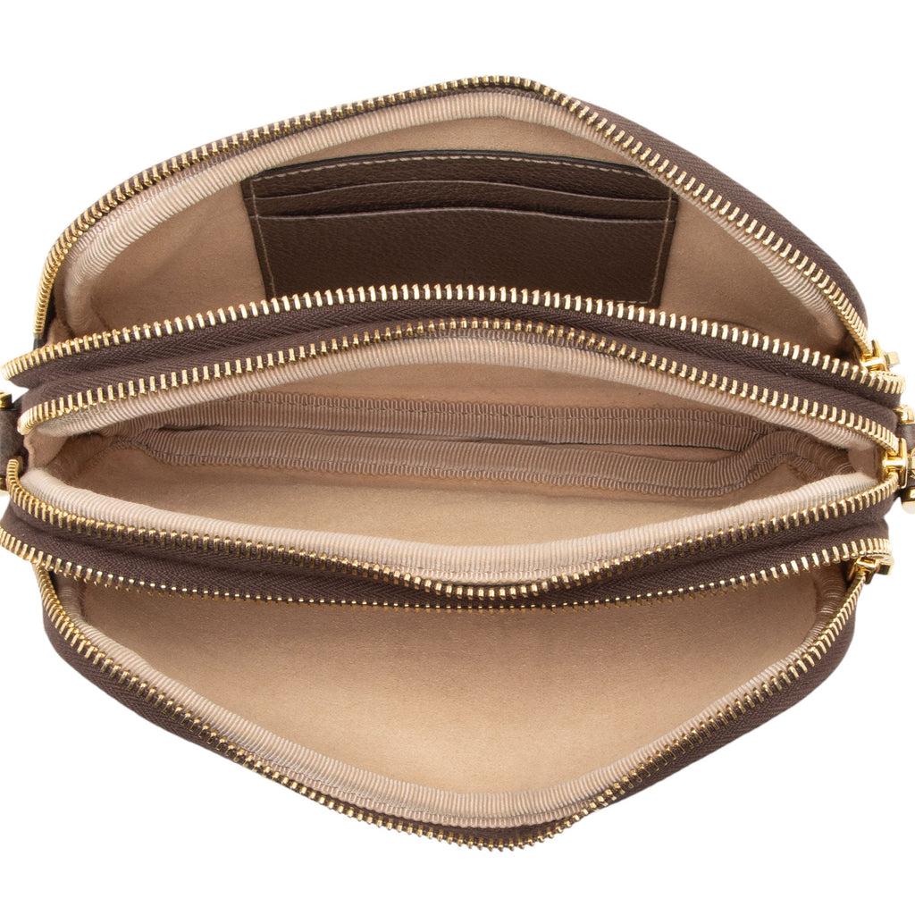 Gucci GG Supreme Ophidia Triple Zip Crossbody (SHF-5GZksx)