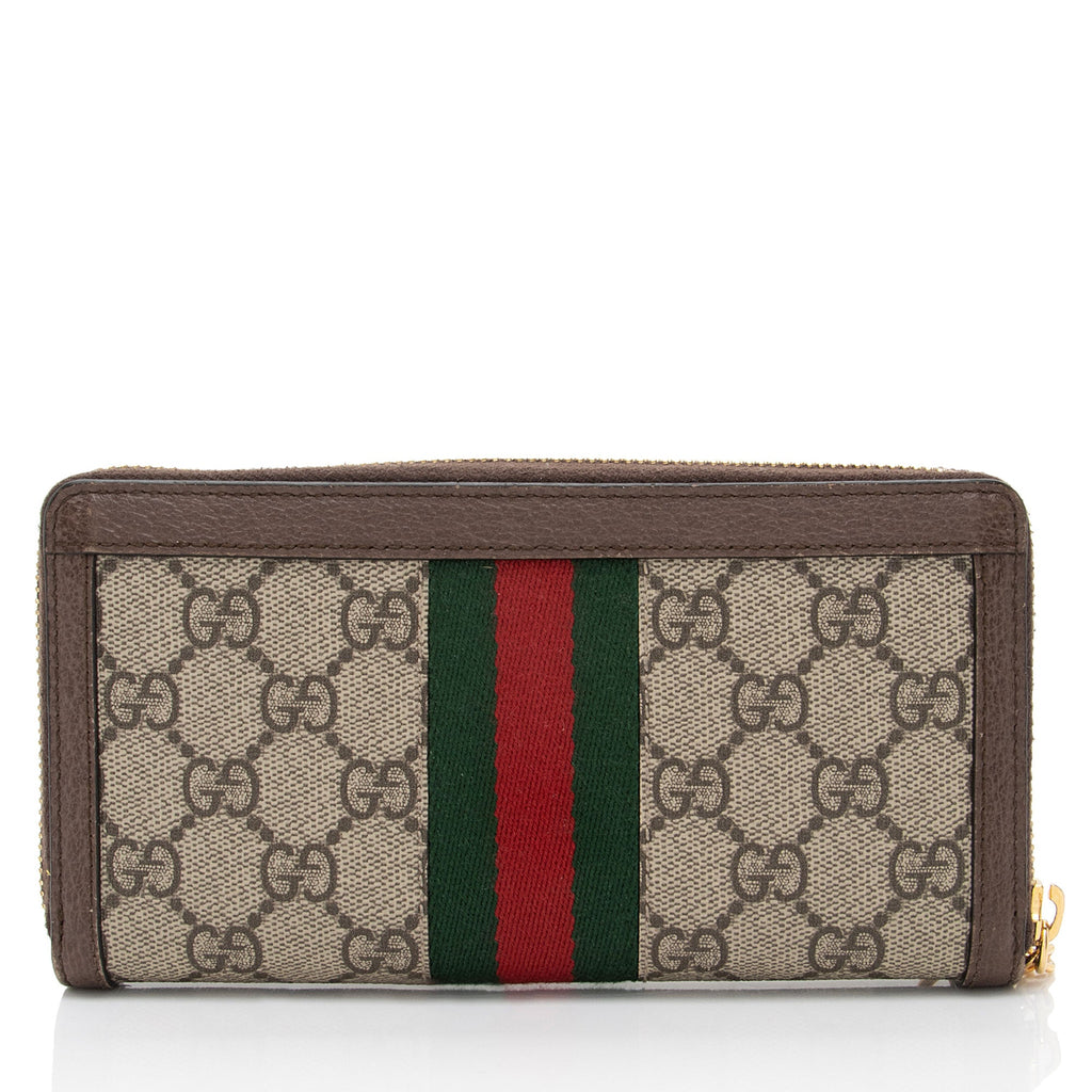 Gucci GG Supreme Ophidia Zip Around Wallet (SHF-L3ZnYB)