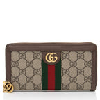 Gucci GG Supreme Ophidia Zip Around Wallet (SHF-L3ZnYB)