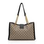 Gucci GG Supreme Padlock Chain Medium Shoulder Bag (SHF-pzwoLp)