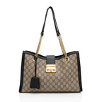 Gucci GG Supreme Padlock Chain Medium Shoulder Bag (SHF-pzwoLp)