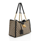 Gucci GG Supreme Padlock Chain Medium Shoulder Bag (SHF-pzwoLp)
