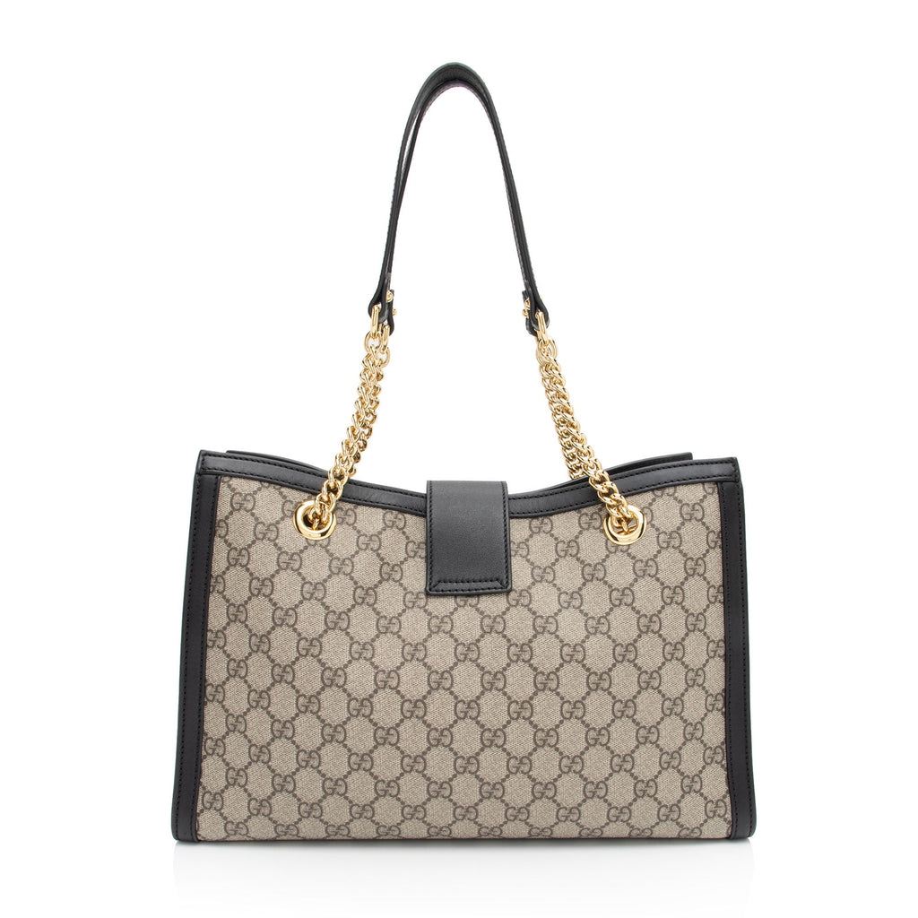 Gucci GG Supreme Padlock Chain Medium Shoulder Bag (SHF-HpZzJo)