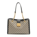 Gucci GG Supreme Padlock Chain Medium Shoulder Bag (SHF-aTdUTN)