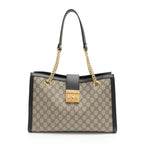 Gucci GG Supreme Padlock Chain Medium Shoulder Bag (SHF-aTdUTN)