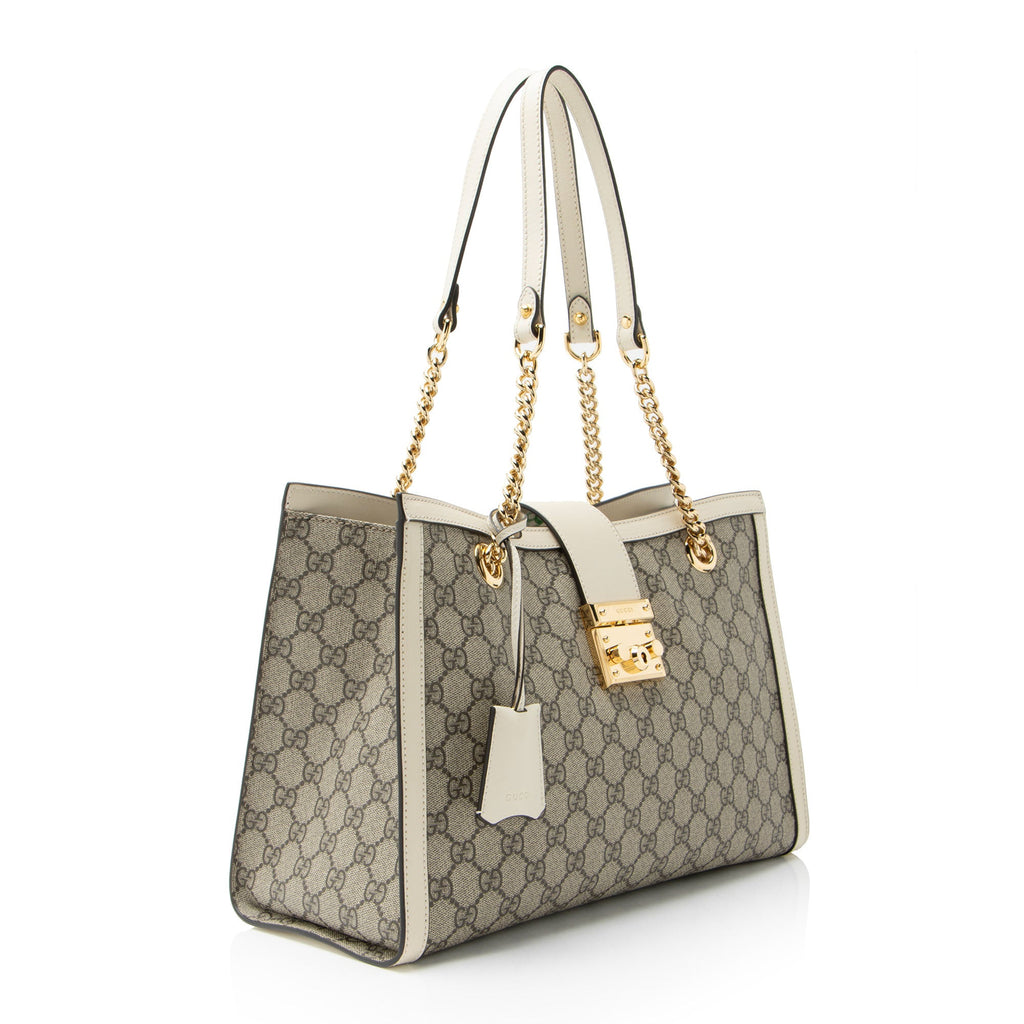 Gucci GG Supreme Padlock Chain Medium Shoulder Bag