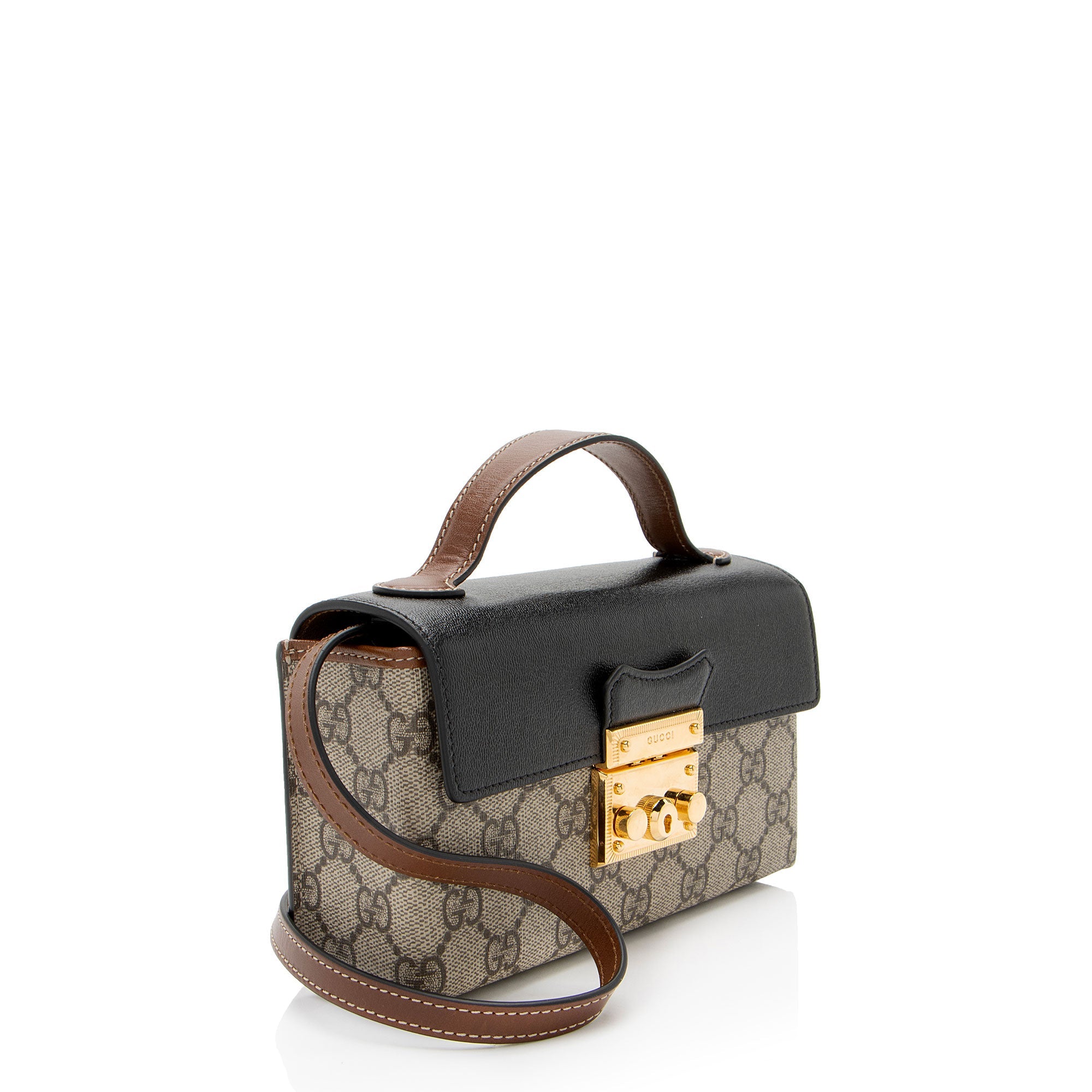 Gucci GG Supreme Padlock Mini Top Handle (SHF-FAO7fq)