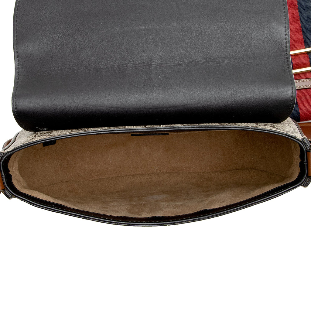 Gucci GG Supreme Padlock Saddle Medium Shoulder Bag (SHF-22972)