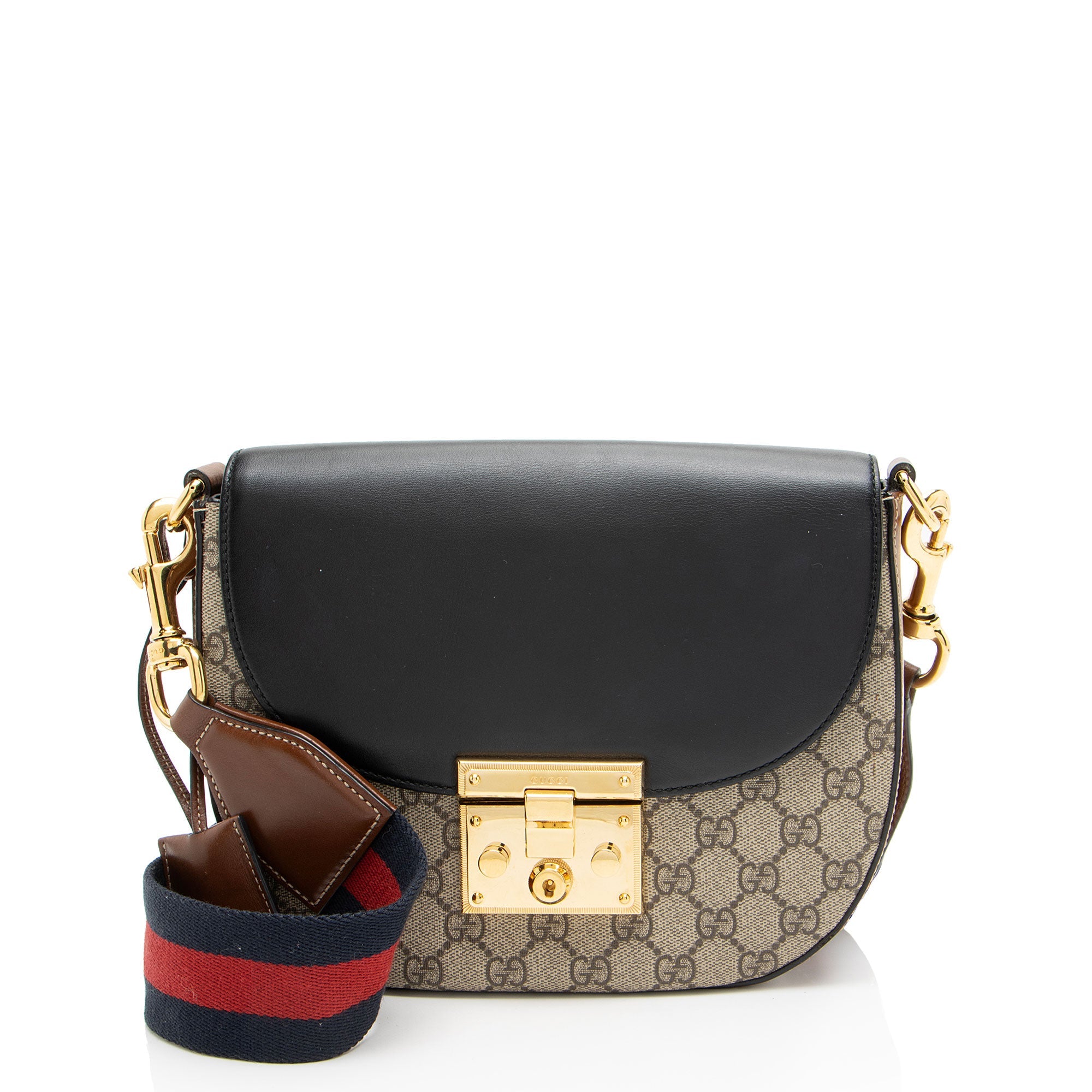Gucci GG Supreme Padlock Saddle Medium Shoulder Bag