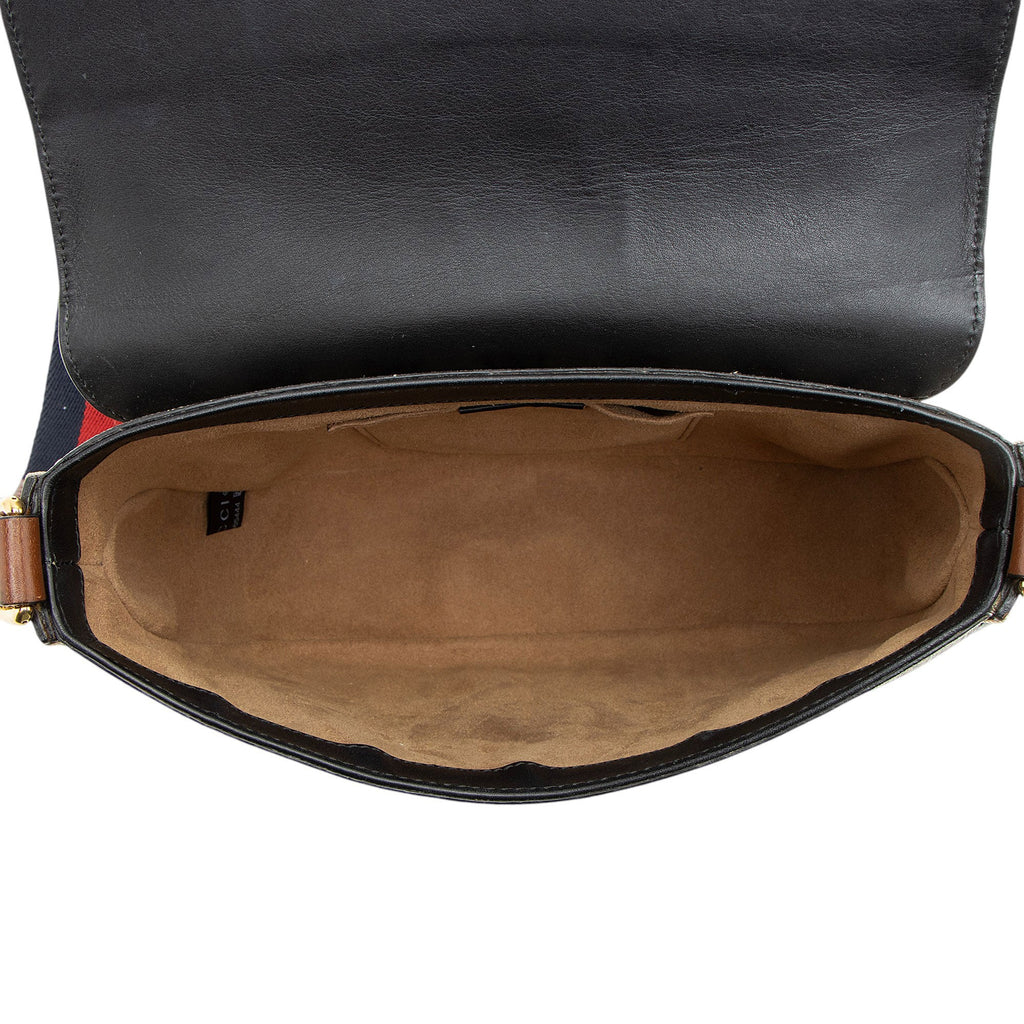 Gucci GG Supreme Padlock Saddle Medium Shoulder Bag