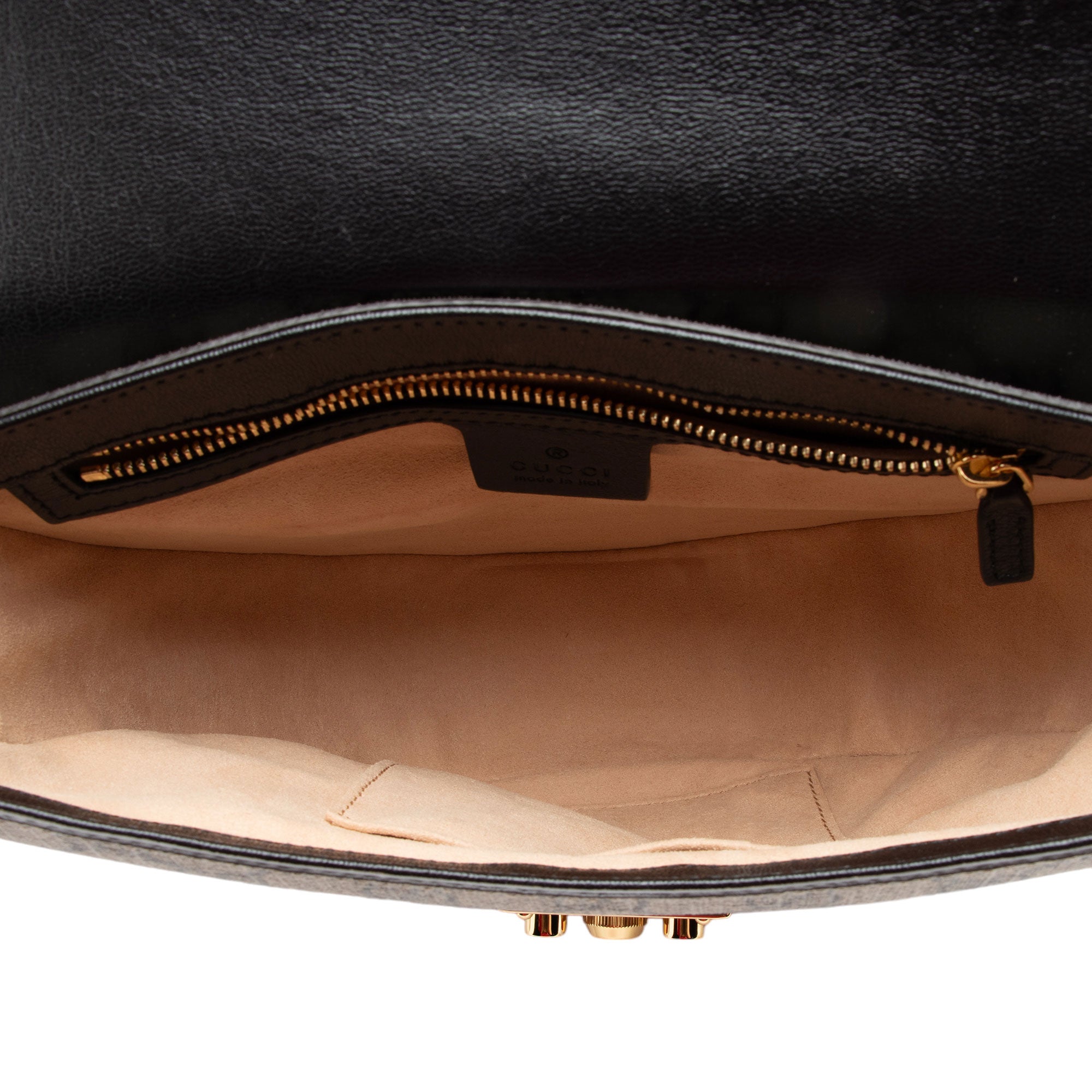 Gucci GG Supreme Padlock Saddle Small Shoulder Bag (SHF-hTmpl4)