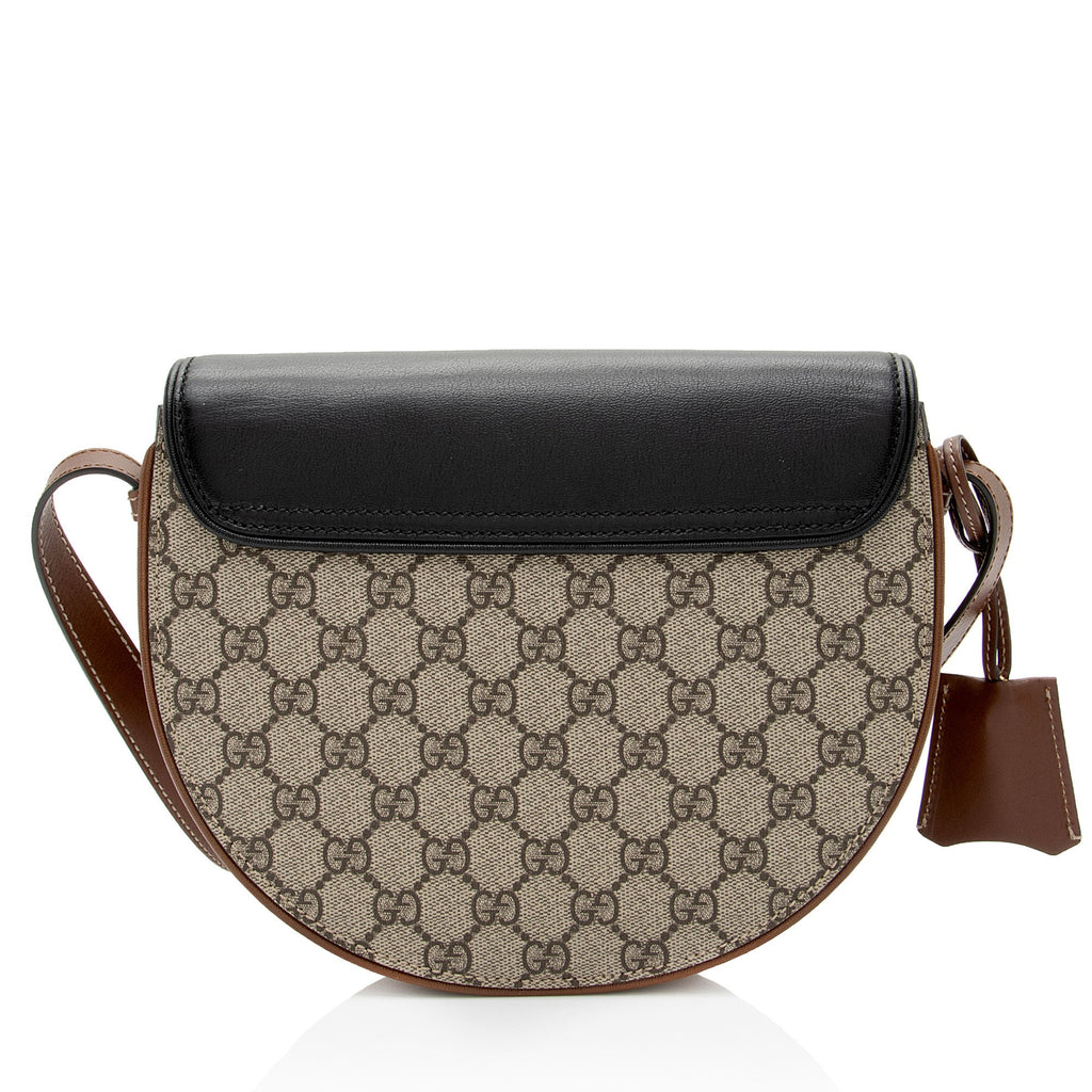 Gucci GG Supreme Padlock Saddle Small Shoulder Bag (SHF-Wwfxt7)