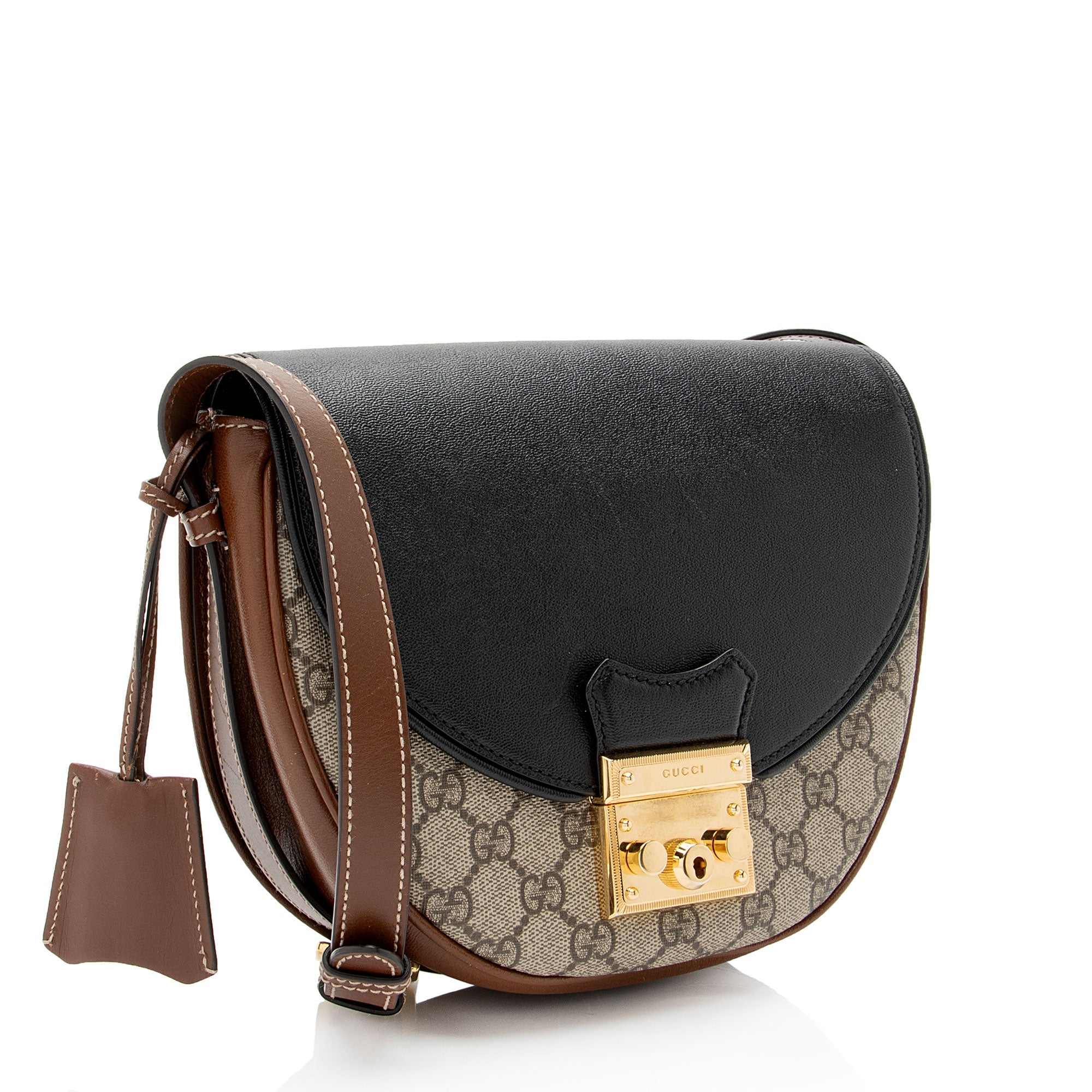 Gucci GG Supreme Padlock Saddle Small Shoulder Bag