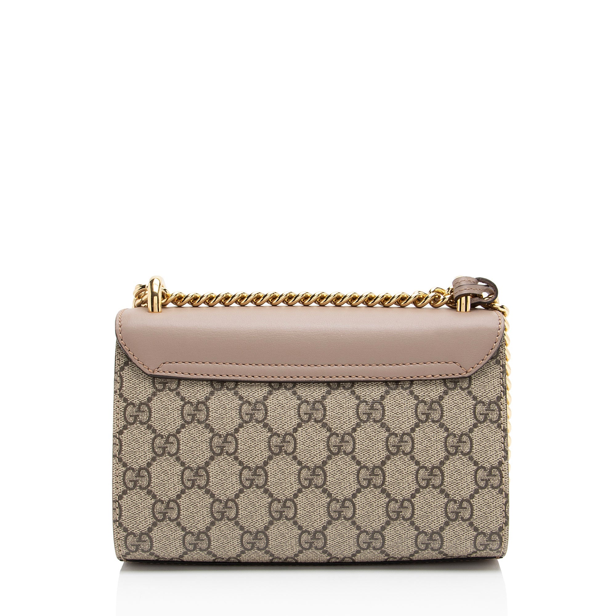 Gucci GG Supreme Pearl Stud Padlock Small Shoulder Bag