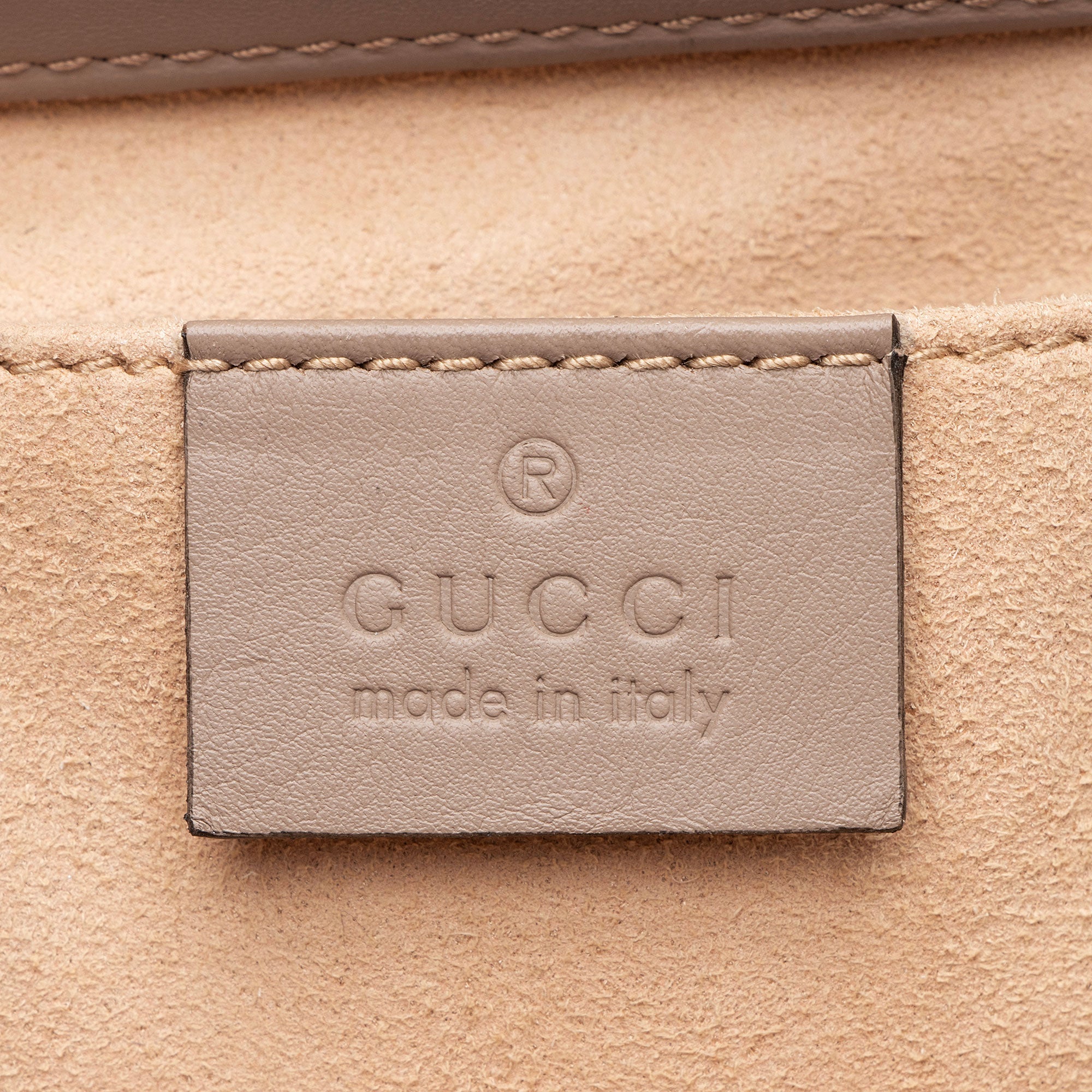 Gucci GG Supreme Pearl Stud Padlock Small Shoulder Bag