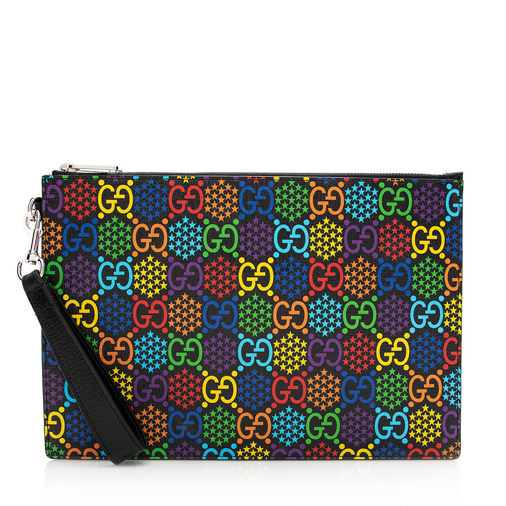 Gucci GG Supreme Psychedelic Zip Wristlet (SHF-20228)