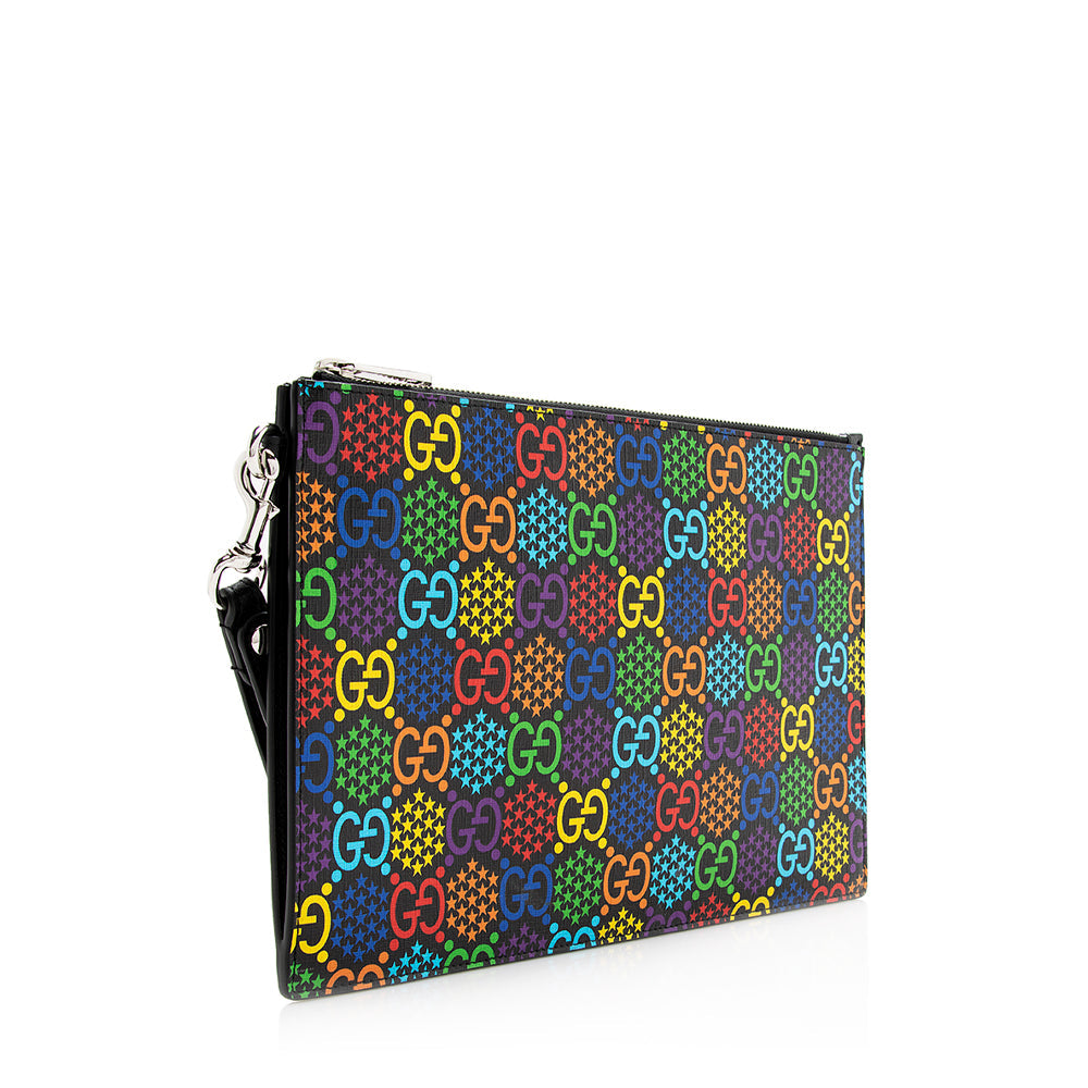 Gucci GG Supreme Psychedelic Zip Wristlet (SHF-20228)