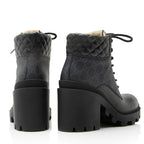 Gucci GG Supreme Quilted Calfskin Combat Boots - Size 8 / 38