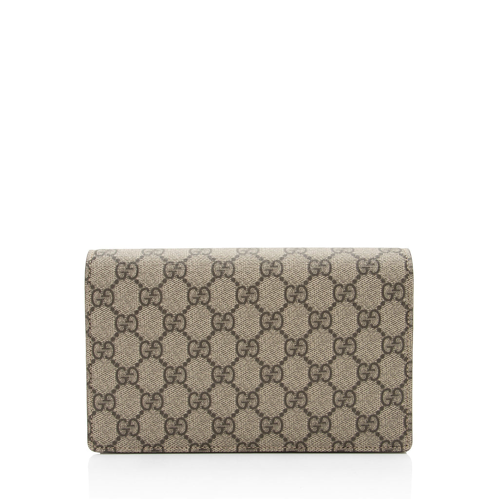 Gucci GG Supreme Script Logo Heart Wallet on Chain (SHF-lumKJK)