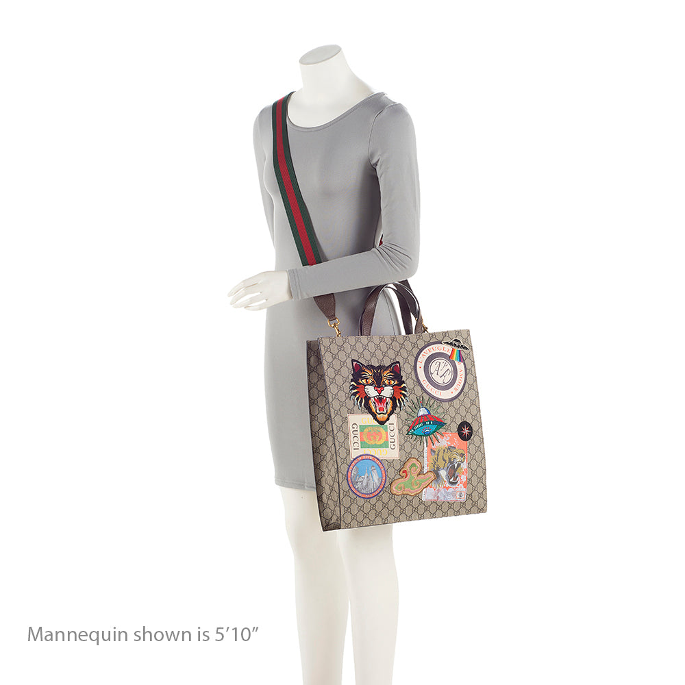 Gucci GG Supreme Soft Vertical Courrier Tote
