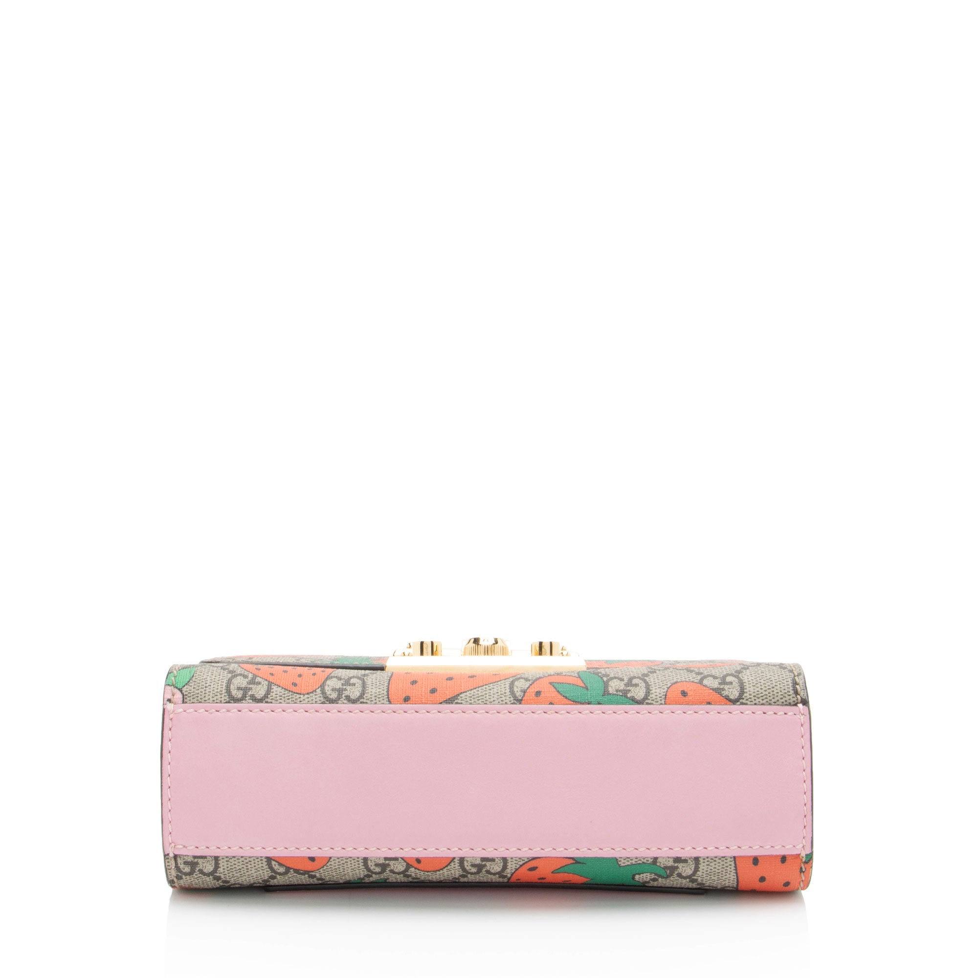 Gucci GG Supreme Strawberry Padlock Small Shoulder Bag