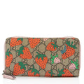 Gucci GG Supreme Strawberry Zip Around Wallet