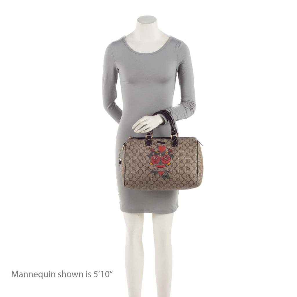 Gucci GG Supreme Tattoo Heart Medium Boston Bag (SHF-CqiJiV)