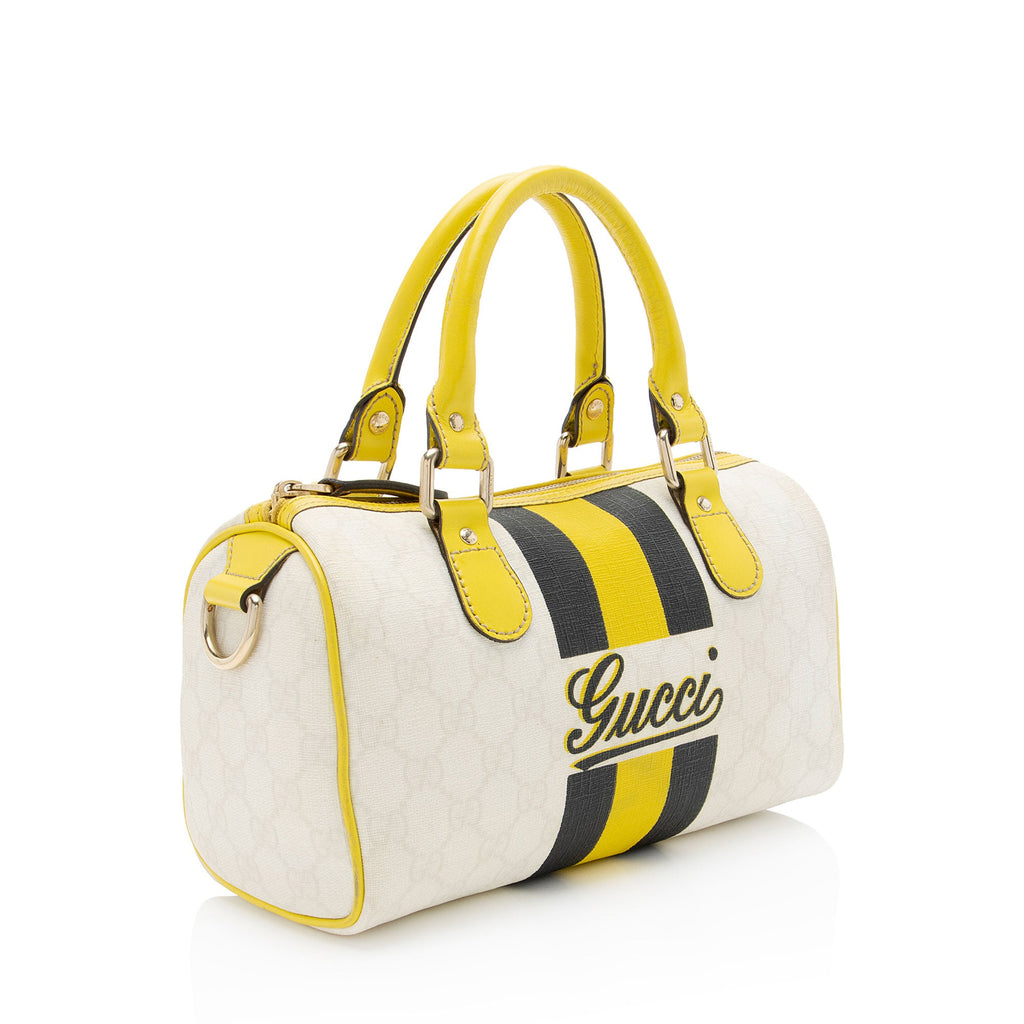 Gucci GG Supreme Vintage Web Small Boston Bag