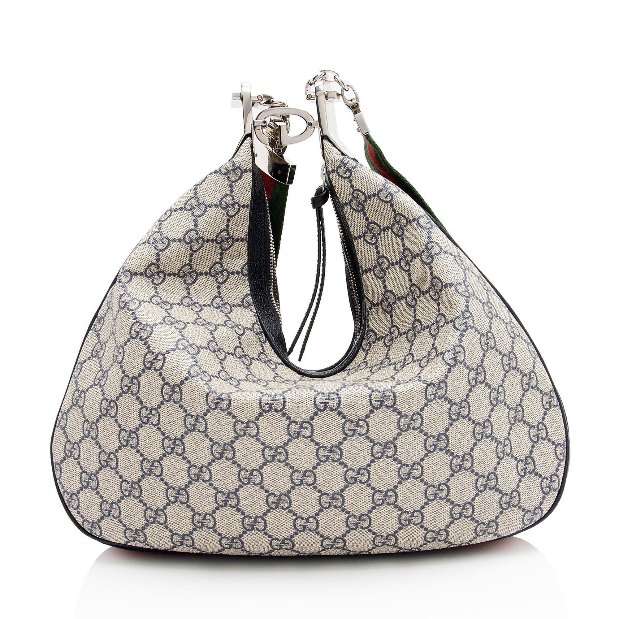 Gucci GG Supreme Web Attache Large Shoulder Bag