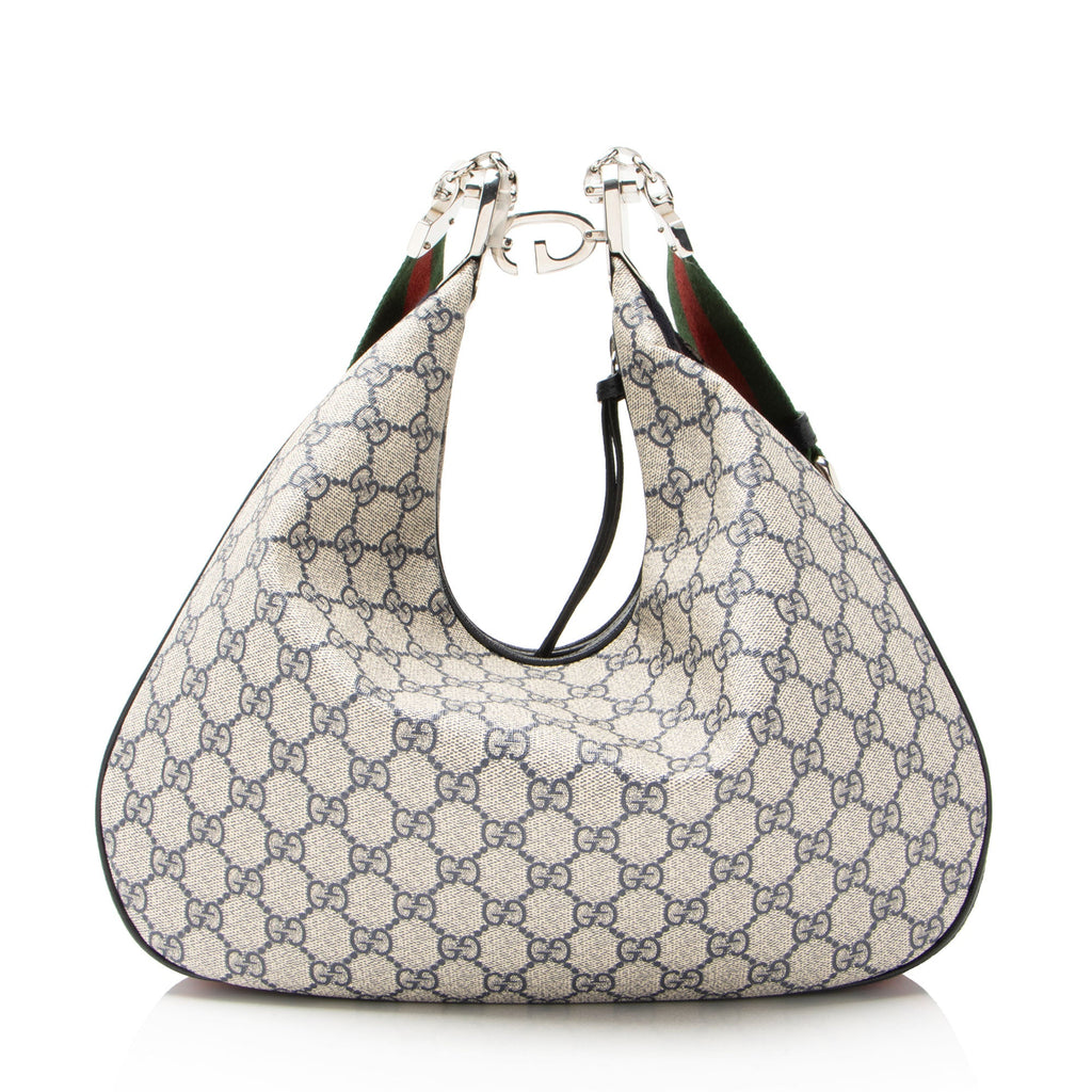 Gucci GG Supreme Web Attache Large Shoulder Bag