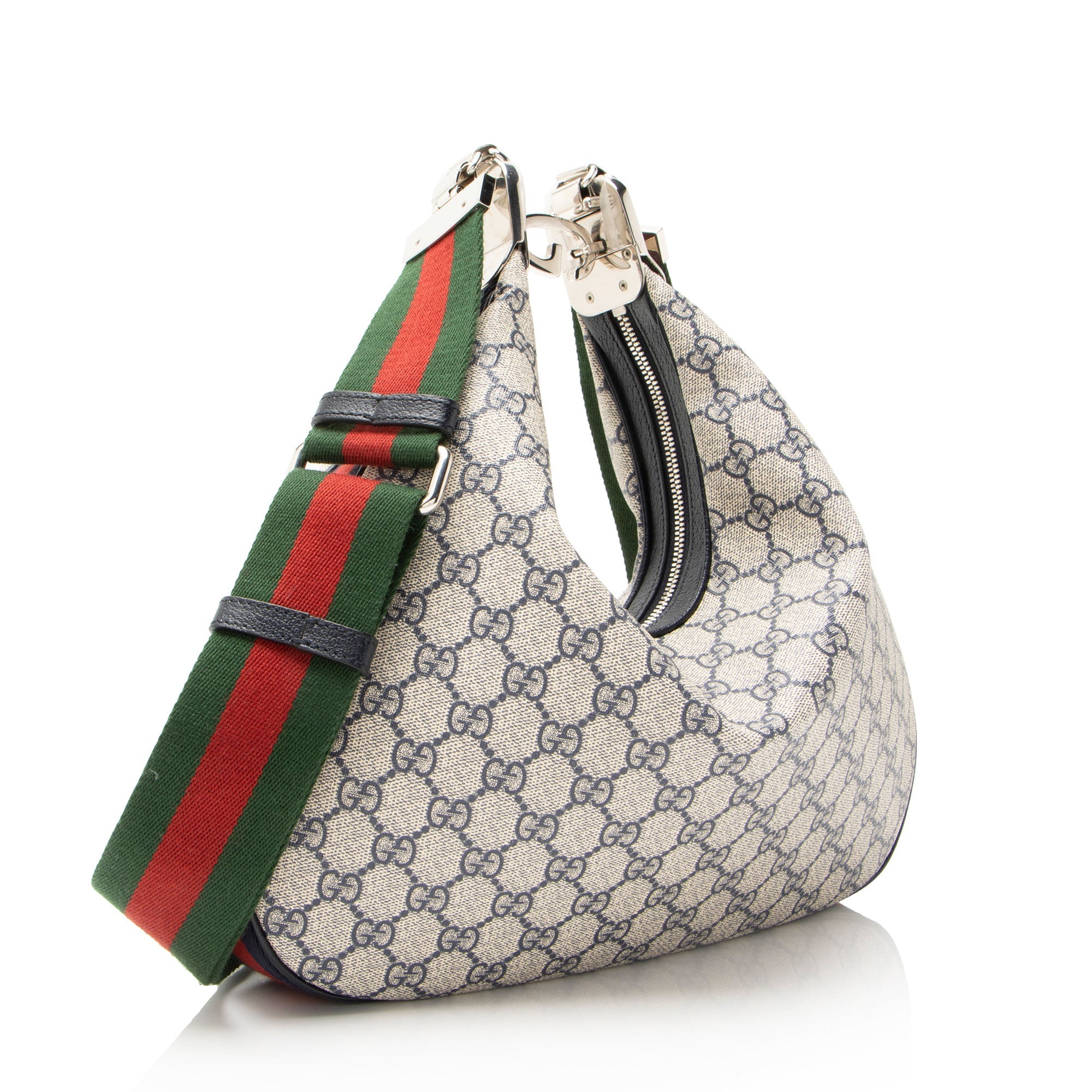 Gucci GG Supreme Web Attache Large Shoulder Bag