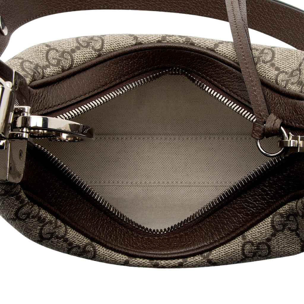 Gucci GG Supreme Web Attache Small Shoulder Bag (SHF-sxZNBL)