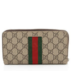 Gucci GG Supreme Web Bee Zip Around Wallet (SHF-ViBJEb)