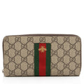 Gucci GG Supreme Web Bee Zip Around Wallet (SHF-ViBJEb)
