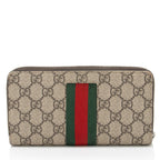 Gucci GG Supreme Web Bee Zip Around Wallet