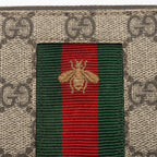 Gucci GG Supreme Web Bee Zip Around Wallet