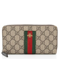 Gucci GG Supreme Web Bee Zip Around Wallet