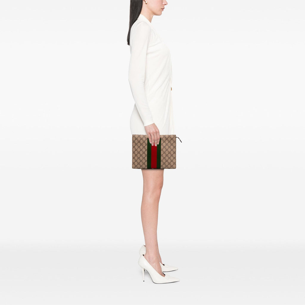 Gucci GG Supreme Web Clutch