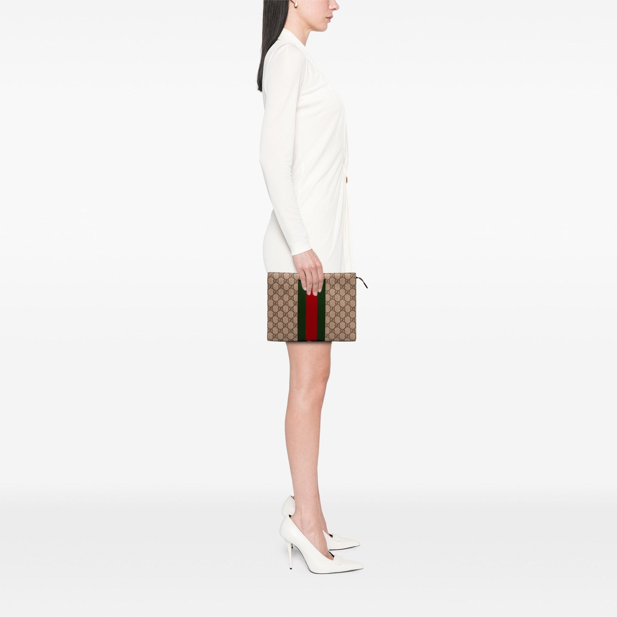 Gucci GG Supreme Web Clutch