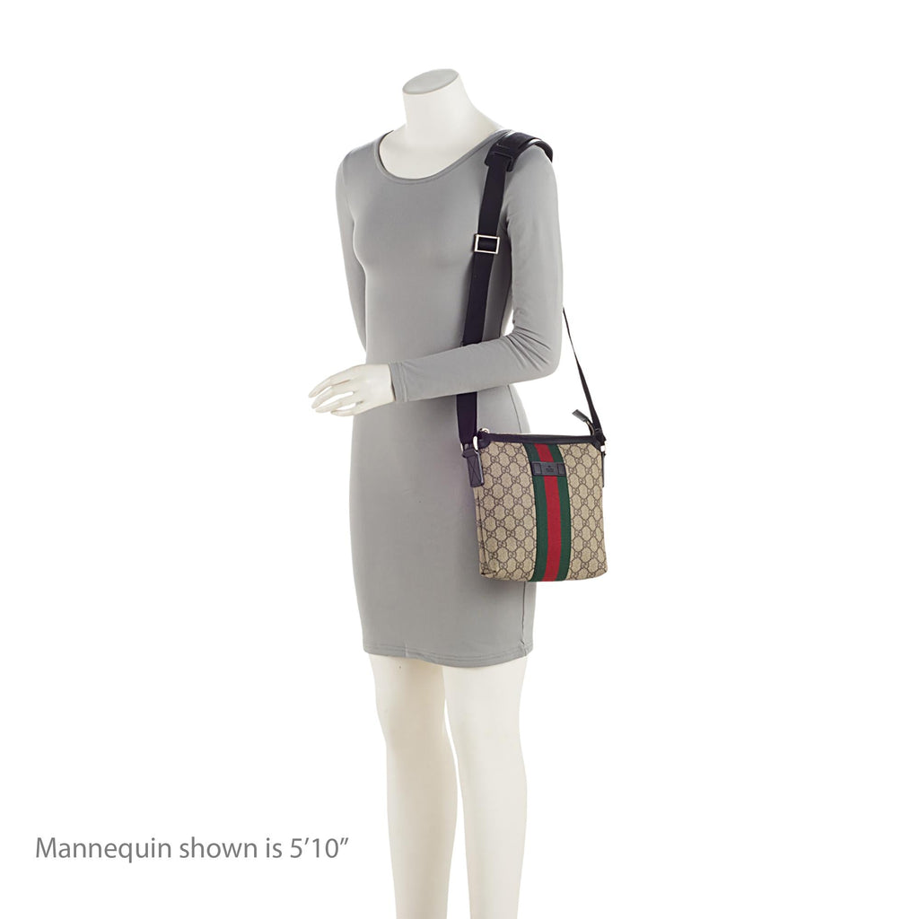 Gucci GG Supreme Web Flat Messenger Bag (SHF-MJH9wS)