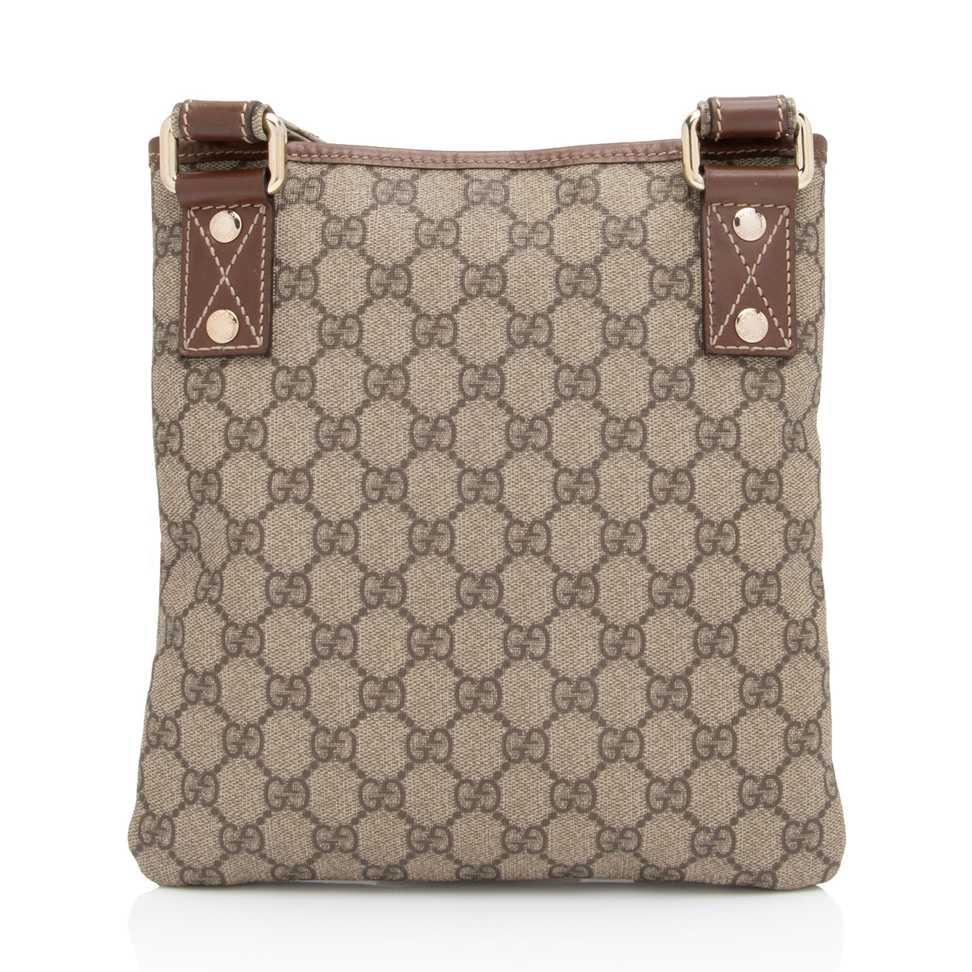 Gucci GG Supreme Web Loop Flat Small Messenger (SHF-2FmbPb)