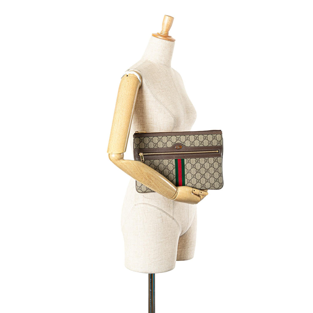 Gucci GG Supreme Web Ophidia Clutch