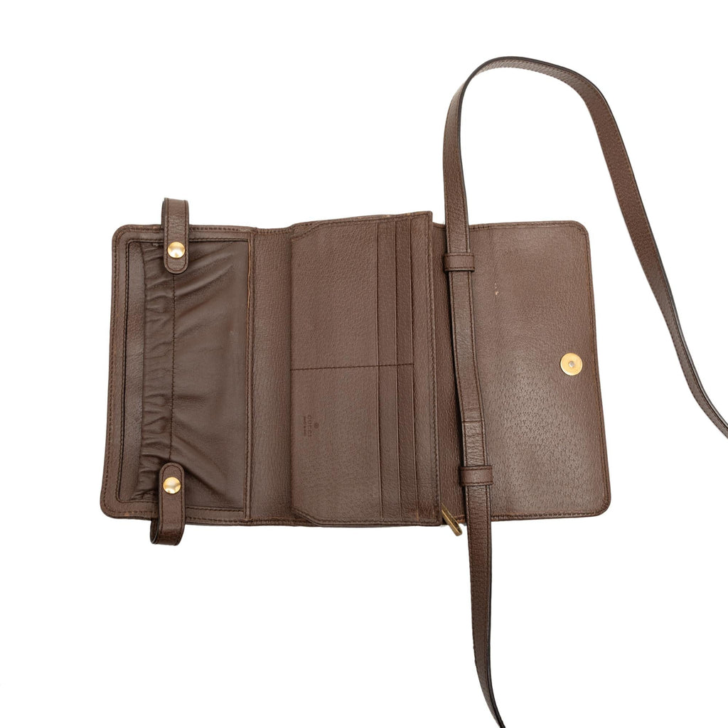 Gucci GG Supreme Web Ophidia Trifold Wallet on Strap
