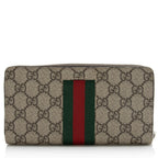 Gucci GG Supreme Web Zip Around Wallet (SHF-21820)