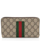 Gucci GG Supreme Web Zip Around Wallet