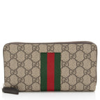 Gucci GG Supreme Web Zip Around Wallet