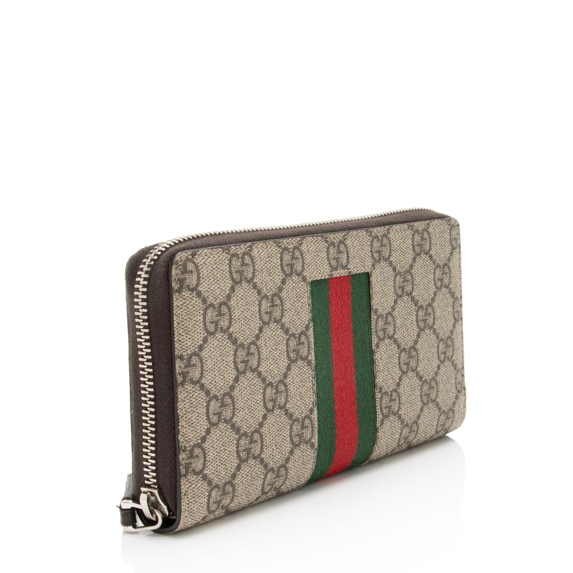 Gucci GG Supreme Web Zip Around Wallet