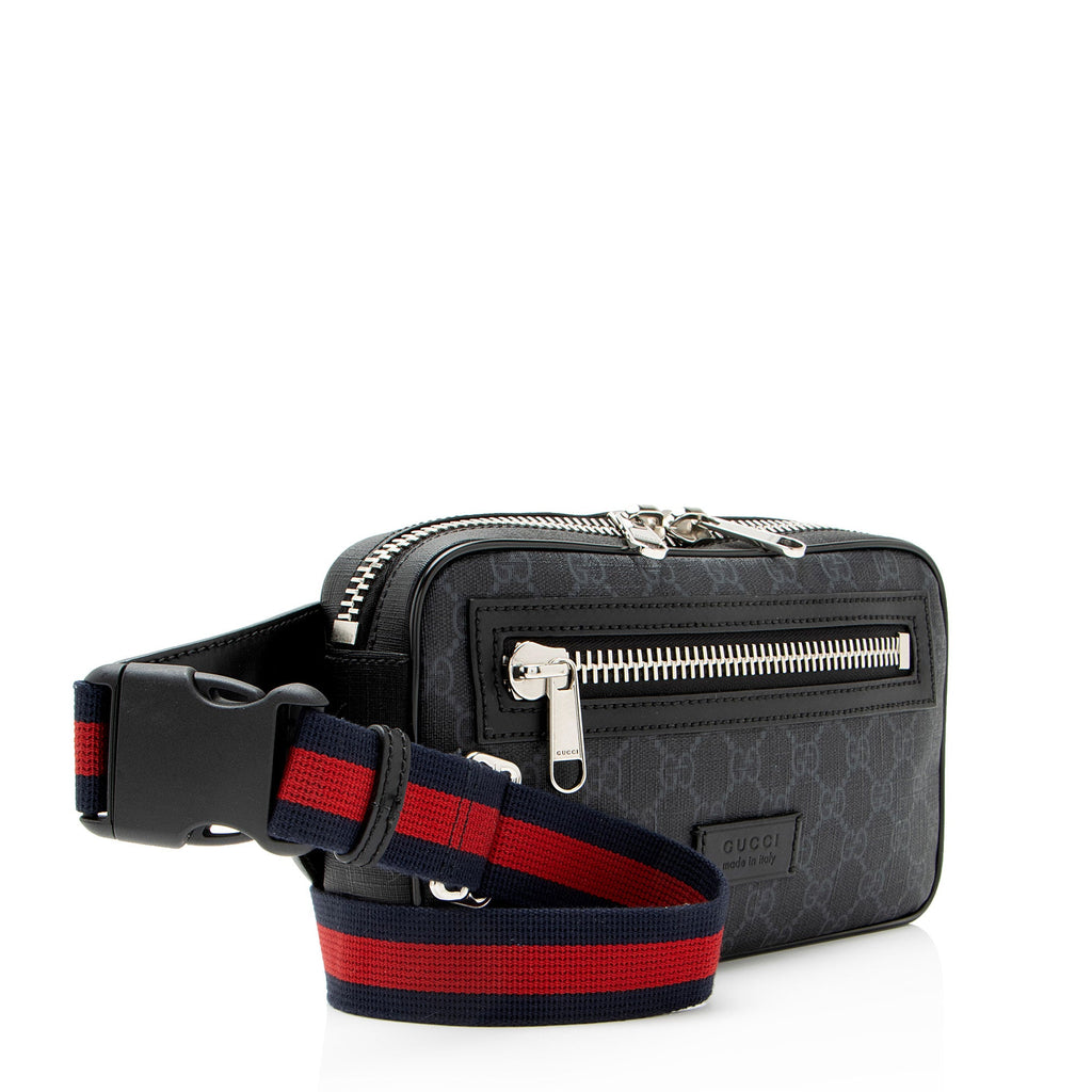 Gucci GG Supreme Web Zip Belt Bag