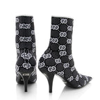 Gucci GG Technical Jersey Knit Ankle Boots - Size 8 / 38 (SHF-f3b3SB)