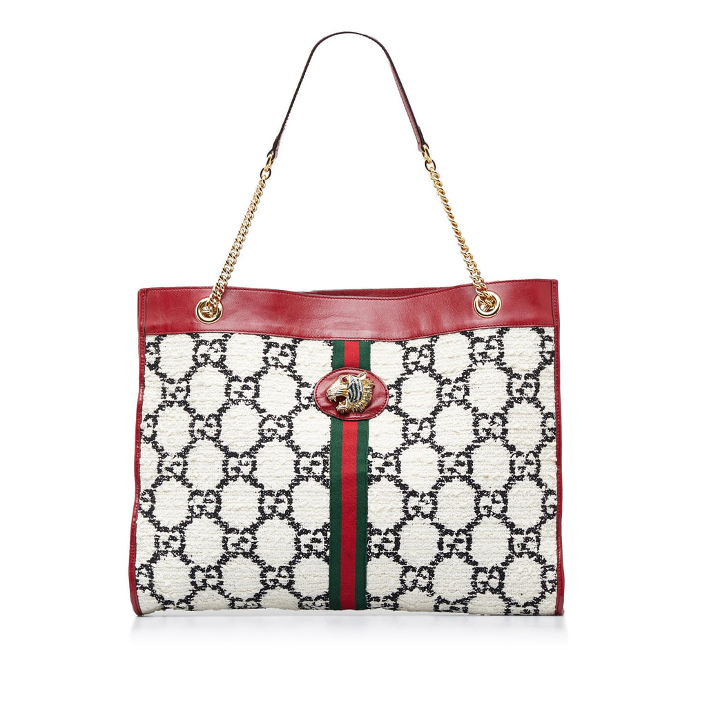 Gucci GG Tweed Rajah Web Tote (SHG-P1EybE)